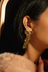 Mi Amore Embellished Dangle Earring - Gold