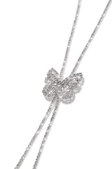 Mariposa Embellished Slide Necklace - Silver