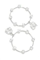 Jayla Embellished Statement Earring - Silver