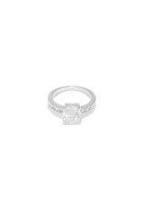 Flawless Night Embellished Ring - Silver