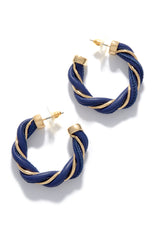 Cely PU Hoop Earring - Navy