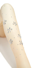 Forget Me Not Embellished Sheer Tights - Nude