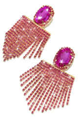All Night Statement Fringe Earring - Pink