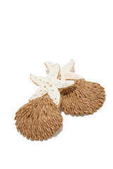 Keira Seashell Statement Earring - Ivory Tan