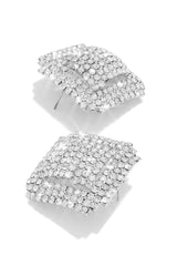 Alyson Embellished Statement Earring - Silver
