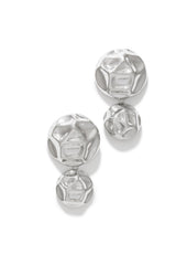 Emilia Embossed Dangle Statement Earring - Silver