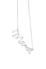 Mama Scripted Sterling Silver Necklace - Silver