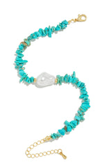 Halia Beaded Anklet - Turquoise