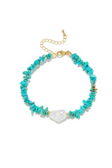 Halia Beaded Anklet - Turquoise