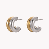 Two-Tone Open Hoops Earrings