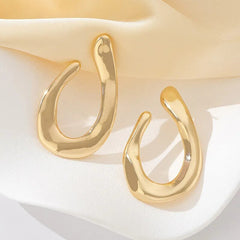 Warped Hook Stud Earrings