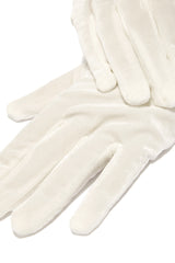 So Tempting Faux Velvet Gloves - White
