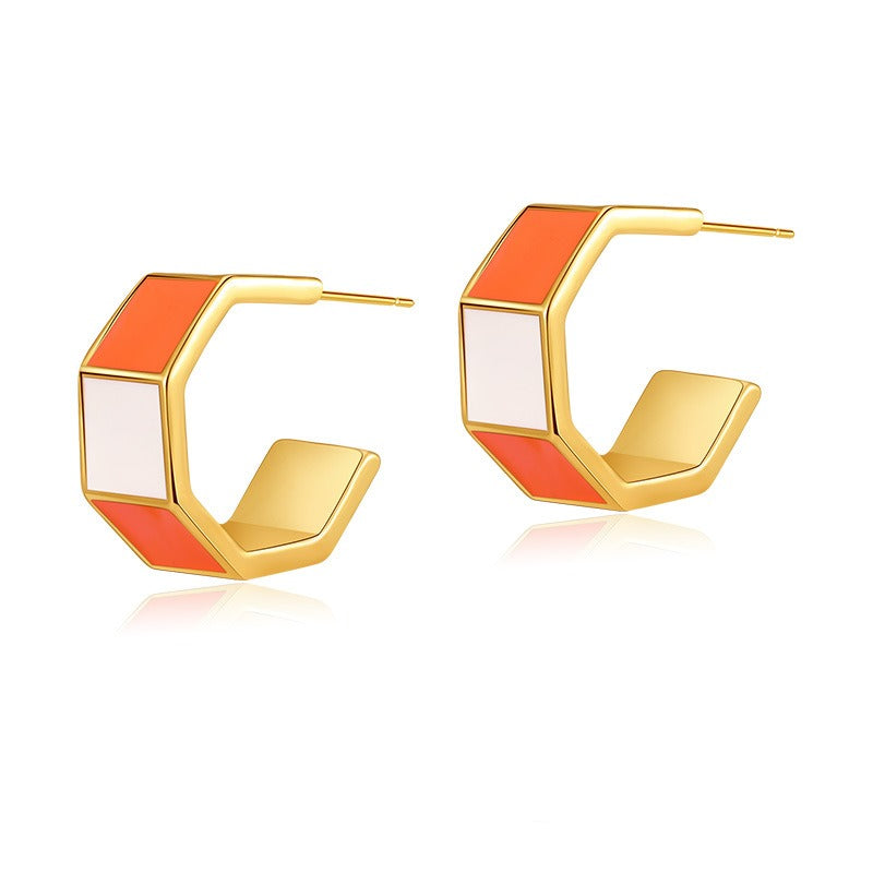 Vintage Drip Oil Stud Earrings