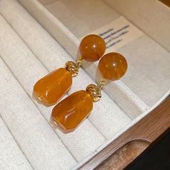 Round Irregular Resin Retro Earrings