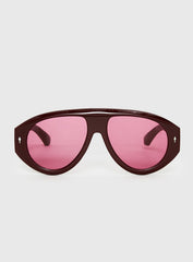 Marais Oversized Aviator Sunglasses Red