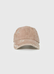Damonica Distressed Cap Washed Mocha