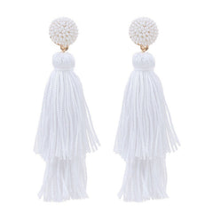 Pre Order:  Bohemian Double Layered Tassel Earrings