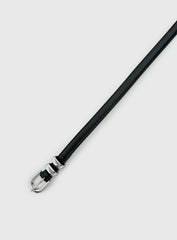 Antilles Faux Leather Micro Belt Black / Silver