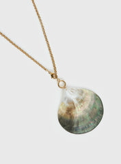 Delanee Shell Pendant Necklace Gold