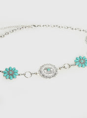 Like A Charm Chain Belt Silver / Blue