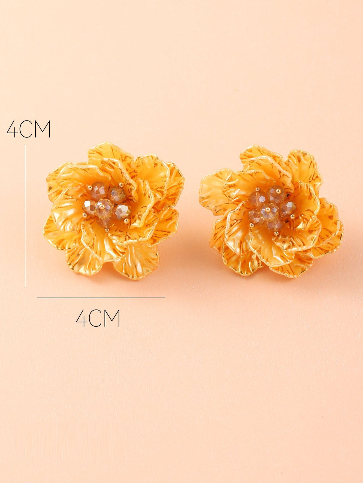 Exaggerated Resin Flower Bohemian Retro Earrings