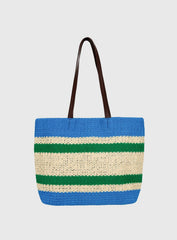 Encanto Tote Bag Blue / Green Stripe