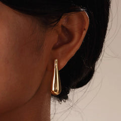 Waterdrop Minimalist Gold Plated Stud Earrings