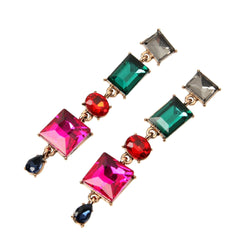 Geometric Irregular Crystal Earrings