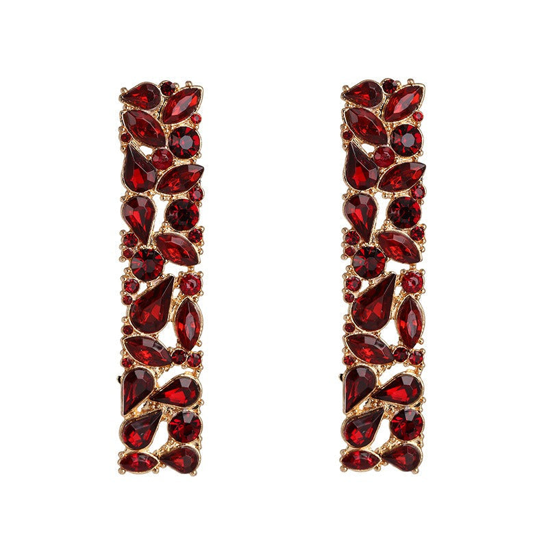Retro Geometric Rhinestone Earrings