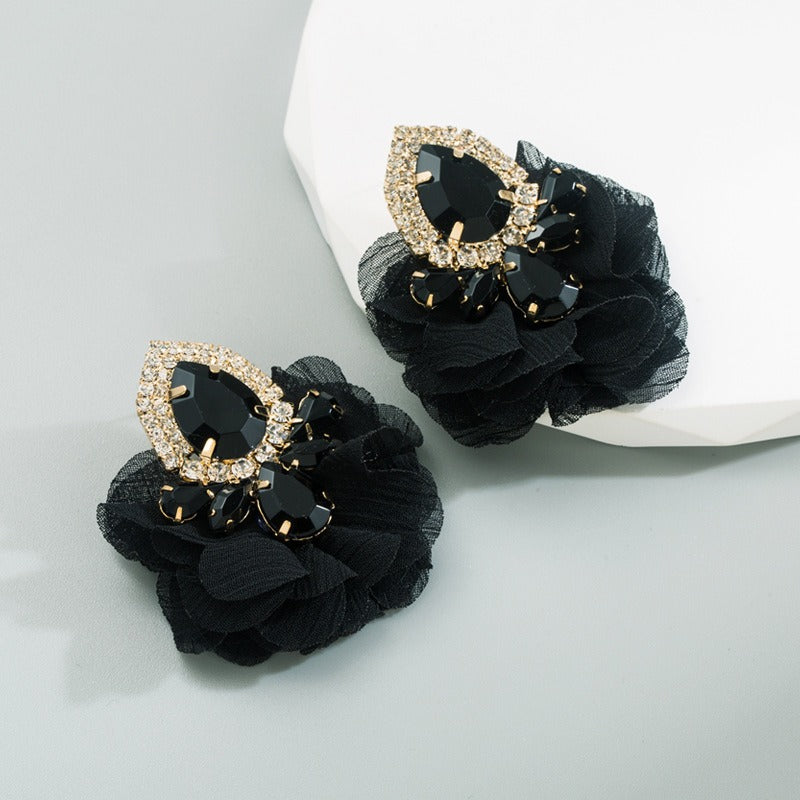 Retro Lace Diamond Studded Earrings
