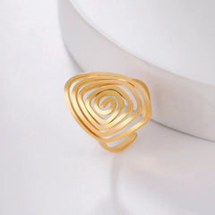Spiral Maze Stainless Steel Ring