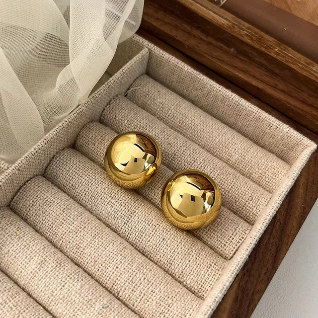 Geometric Stainless Steel Ball Earrings
