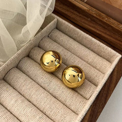 Geometric Stainless Steel Ball Earrings