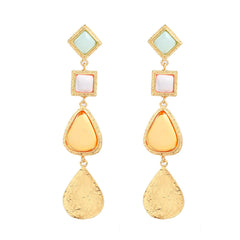Colorful Acrylic Water Drop Pendant Earrings