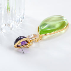 Water Drop Morandi Color Earrings
