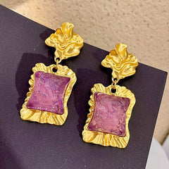 Vintage Crystal Lava Earrings