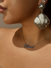 Mama Scripted Sterling Silver Necklace - Silver