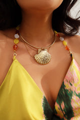 Rosella Statement Sea Shell Earring Set - Gold