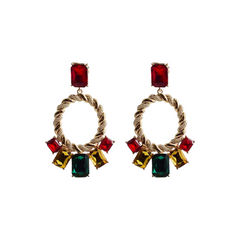 Pre Order:  Bejeweled Twisted Loops Drop Earrings
