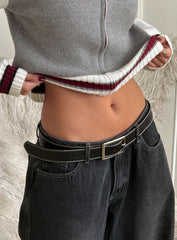 Sydney Contrast Stitch Belt Black