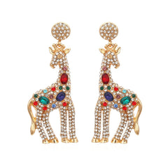 Pre Order:  Bejeweled Giraffe Drop Earrings