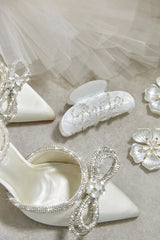 Special Day Embellished Hair Clip - White
