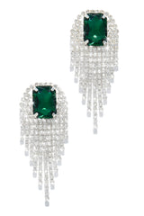 Tatiana Embellished Dangle Earring - Green