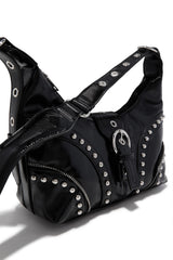 Elley Studded Shoulder Bag - Black