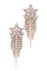 Stella Embellished Fringe Earring - Gold