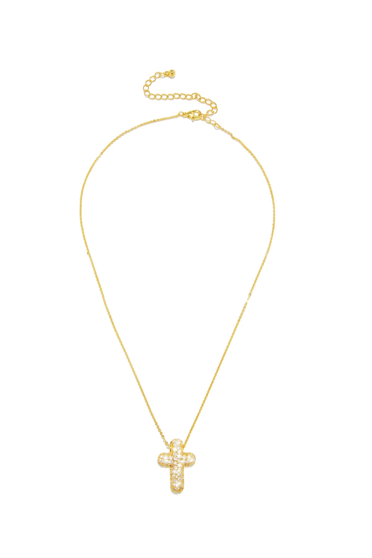 Eila Embellished Gold Dipped Cross Necklace - Gold