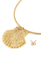 Rosella Statement Sea Shell Earring Set - Gold