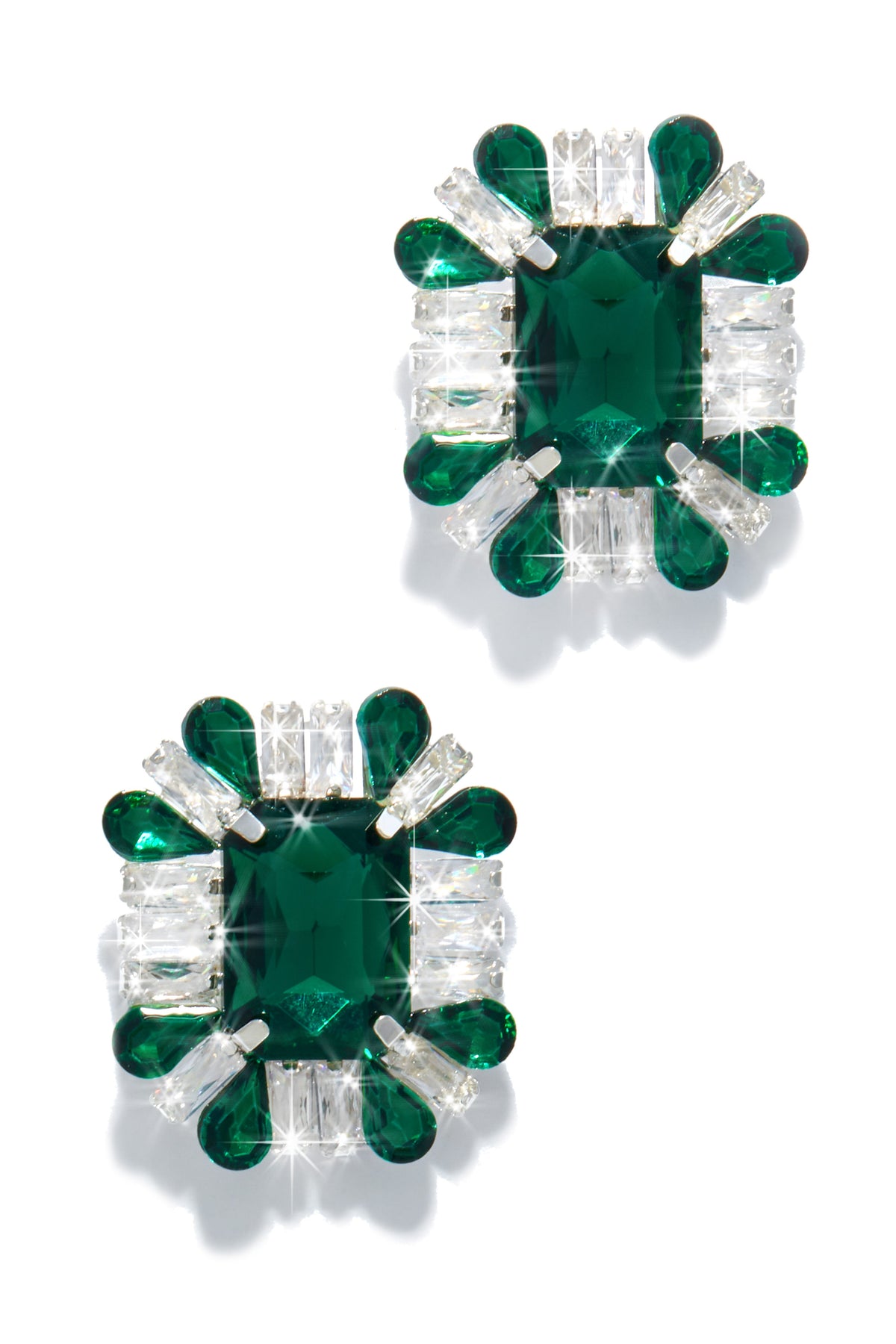 Mirabel Cubic Zirconia  Statement Earring - Green