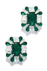 Mirabel Cubic Zirconia  Statement Earring - Green