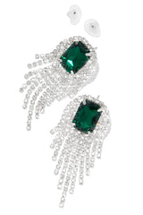 Tatiana Embellished Dangle Earring - Green